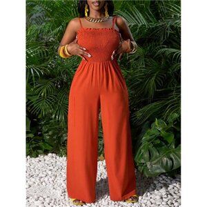 Vacation Casual Waist Cinching Wide Leg Women's Jumpsuit